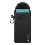 Hoesje voor Nokia G22, MobyDefend Neopreen Pouch Met Karabijnhaak, Insteekhoesje, Riemlus Hoesje, Zwart