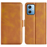Xiaomi Redmi Note 12 5G Hoesje - MobyDefend Luxe Wallet Book Case (Sluiting Zijkant) - Lichtbruin