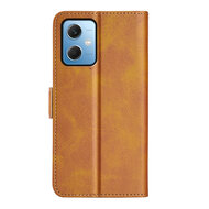 Xiaomi Redmi Note 12 5G Hoesje, MobyDefend Luxe Wallet Book Case (Sluiting Zijkant), Lichtbruin