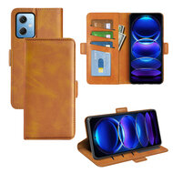 Xiaomi Redmi Note 12 5G Hoesje, MobyDefend Luxe Wallet Book Case (Sluiting Zijkant), Lichtbruin