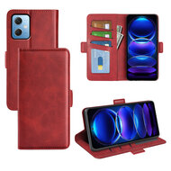 Xiaomi Redmi Note 12 5G Hoesje - MobyDefend Luxe Wallet Book Case (Sluiting Zijkant) - Rood