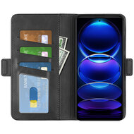 Xiaomi Redmi Note 12 Pro 5G Hoesje - MobyDefend Luxe Wallet Book Case (Sluiting Zijkant) - Zwart