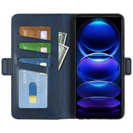 Xiaomi Redmi Note 12 Pro 5G Hoesje - MobyDefend Luxe Wallet Book Case (Sluiting Zijkant) - Blauw