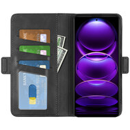 Xiaomi Redmi Note 12 Pro Plus 5G Hoesje - MobyDefend Luxe Wallet Book Case (Sluiting Zijkant) - Zwart