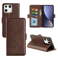 Xiaomi 13 Hoesje, MobyDefend Luxe Wallet Book Case (Sluiting Zijkant), Bruin