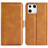 Xiaomi 13 Hoesje, MobyDefend Luxe Wallet Book Case (Sluiting Zijkant), Lichtbruin