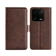 Xiaomi 13 Pro Hoesje, MobyDefend Luxe Wallet Book Case (Sluiting Zijkant), Bruin