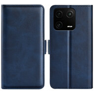 Xiaomi 13 Pro Hoesje, MobyDefend Luxe Wallet Book Case (Sluiting Zijkant), Blauw