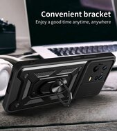 Xiaomi 13 Pro Hoesje - MobyDefend Pantsercase Met Draaibare Ring - Goud