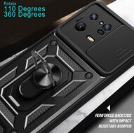 Xiaomi 13 Pro Hoesje - MobyDefend Pantsercase Met Draaibare Ring - Goud