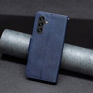 Samsung Galaxy A54 Hoesje, MobyDefend Wallet Book Case Met Koord, Blauw