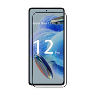 Xiaomi Redmi Note 12 Pro 4G / Note 12 Pro 5G Screenprotector, MobyDefend Gehard Glas Screensaver, Zwarte Randen