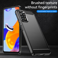 Xiaomi Redmi Note 12 Pro 4G Hoesje - MobyDefend TPU Backcover - Geborstelde Metaal &amp; Carbon-Look - Blauw