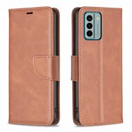 Nokia G22 Hoesje, MobyDefend Wallet Book Case Met Koord, Bruin