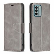 Nokia G22 Hoesje, MobyDefend Wallet Book Case Met Koord, Grijs