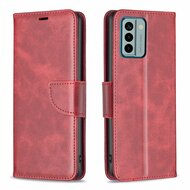 Nokia G22 Hoesje, MobyDefend Wallet Book Case Met Koord, Rood