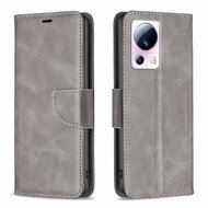 Xiaomi 13 Lite Hoesje - MobyDefend Wallet Book Case Met Koord - Grijs