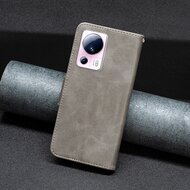 Xiaomi 13 Lite Hoesje - MobyDefend Wallet Book Case Met Koord - Grijs