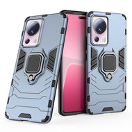 Xiaomi 13 Lite Hoesje - MobyDefend Dubbelgelaagde Pantsercase Met Standaard - Blauw