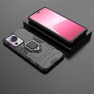 Xiaomi 13 Lite Hoesje - MobyDefend Dubbelgelaagde Pantsercase Met Standaard - Rood