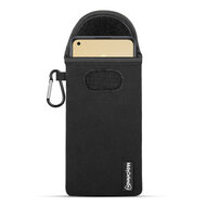 Hoesje voor Oppo Reno8 T, MobyDefend Neopreen Pouch Met Karabijnhaak, Insteekhoesje, Riemlus Hoesje, Zwart