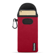 Hoesje voor Oppo Reno8 T, MobyDefend Neopreen Pouch Met Karabijnhaak, Insteekhoesje, Riemlus Hoesje, Rood