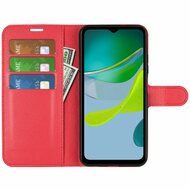 Motorola Moto E13 Hoesje, MobyDefend Kunstleren Wallet Book Case (Sluiting Voorkant), Rood