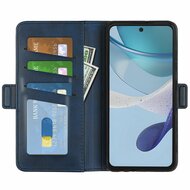 Motorola Moto G53 Hoesje - MobyDefend Luxe Wallet Book Case (Sluiting Zijkant) - Blauw