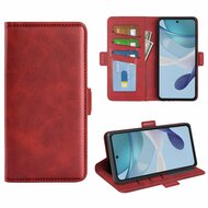 Motorola Moto G53 Hoesje, MobyDefend Luxe Wallet Book Case (Sluiting Zijkant), Rood