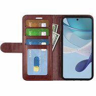 Motorola Moto G53 Hoesje - MobyDefend Wallet Book Case (Sluiting Achterkant) - Bruin