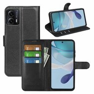 Motorola Moto G53 Hoesje, MobyDefend Kunstleren Wallet Book Case (Sluiting Voorkant), Zwart