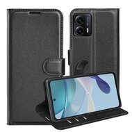 Motorola Moto G53 Hoesje - MobyDefend Kunstleren Wallet Book Case (Sluiting Voorkant) - Zwart