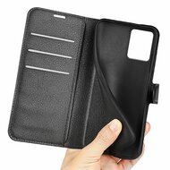 Motorola Moto G53 Hoesje, MobyDefend Kunstleren Wallet Book Case (Sluiting Voorkant), Zwart