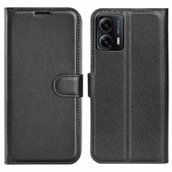 Motorola Moto G53 Hoesje - MobyDefend Kunstleren Wallet Book Case (Sluiting Voorkant) - Zwart