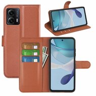 Motorola Moto G53 Hoesje, MobyDefend Kunstleren Wallet Book Case (Sluiting Voorkant), Bruin