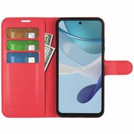 Motorola Moto G53 Hoesje, MobyDefend Kunstleren Wallet Book Case (Sluiting Voorkant), Rood