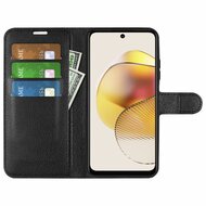 Motorola Moto G73 Hoesje - MobyDefend Kunstleren Wallet Book Case (Sluiting Voorkant) - Zwart