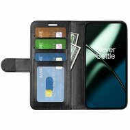 OnePlus 11 Hoesje, MobyDefend Wallet Book Case (Sluiting Achterkant), Zwart