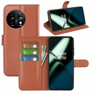 OnePlus 11 Hoesje - MobyDefend Kunstleren Wallet Book Case (Sluiting Voorkant) - Bruin