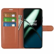 OnePlus 11 Hoesje - MobyDefend Kunstleren Wallet Book Case (Sluiting Voorkant) - Bruin