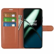 OnePlus 11 Hoesje, MobyDefend Kunstleren Wallet Book Case (Sluiting Voorkant), Bruin