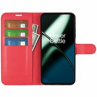 OnePlus 11 Hoesje - MobyDefend Kunstleren Wallet Book Case (Sluiting Voorkant) - Rood