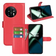 OnePlus 11 Hoesje - MobyDefend Kunstleren Wallet Book Case (Sluiting Voorkant) - Rood