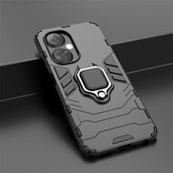OnePlus Nord CE 3 Lite Hoesje - MobyDefend Dubbelgelaagde Pantsercase Met Standaard - Zwart