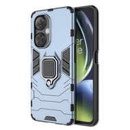 OnePlus Nord CE 3 Lite Hoesje - MobyDefend Dubbelgelaagde Pantsercase Met Standaard - Blauw