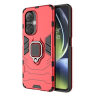 OnePlus Nord CE 3 Lite Hoesje - MobyDefend Dubbelgelaagde Pantsercase Met Standaard - Rood