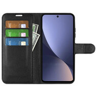 Xiaomi 13 Hoesje, MobyDefend Kunstleren Wallet Book Case (Sluiting Voorkant), Zwart