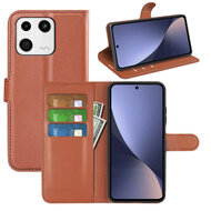 Xiaomi 13 Hoesje - MobyDefend Kunstleren Wallet Book Case (Sluiting Voorkant) - Bruin