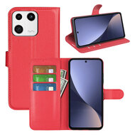 Xiaomi 13 Hoesje, MobyDefend Kunstleren Wallet Book Case (Sluiting Voorkant), Rood