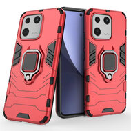 Xiaomi 13 Hoesje - MobyDefend Dubbelgelaagde Pantsercase Met Standaard - Rood